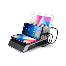 Ally Multiport 10W Wireless Kablosuz Şarj Cihazı Organizer Stand (121664883)-Siyah