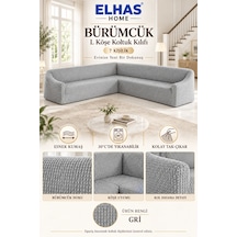 Bürümcük Eteksiz L Köşe Koltuk Örtüsü. 7 Kişilik Esnek, Köşe Koltuk Kılıfı. Toplam Uzunluk 550cm Gri - 796363643 Gri