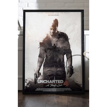 Uncharted Siyah Ahşap Çerçeveli Poster, Dekoratif Oyun Duvar Tablosu