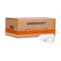 Omnisoft 33 x 25 CM 1/8 Garson Katlı Lüks Servis Peçetesi Beyaz 1200 Adet