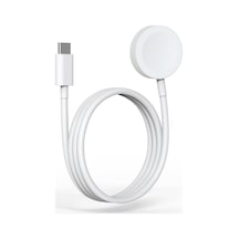 Caseonn Apple Watch Series 11 46mm Manyetik Type-c Hızlı Şarj Kablosu Beyaz