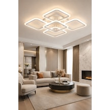 Akrilik Plafonyer Modern Tasarımlı Avize Ms73005-4+1byz Beyaz Beyaz