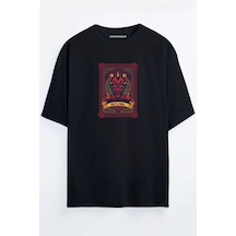 Star Wars Fan Art Koleksiyon Kartları Baskılı Oversize T-shirt Darth Maul-siyah