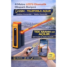 Perkotek 4 Metre Led Li Otomatik Otopark Bariyeri Gsm Telefonla Açma Uzaktan Kumandalı Kollu Bariyer