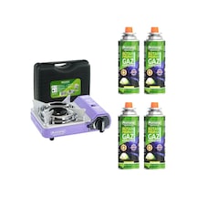 Orcamp Mini Çantalı Kamp Ocağı Mor 4 Kartuşlu Set Mor