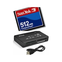 Sandisk 512 MB Compact Flash Hafıza Kartı + USB 2.0 CF Kart Okuyucu