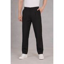 Bürke Çift Pileli Siyah Beli Lastikli Rahat Bol Kesim Baggy Pantolon Bürke Çift Pileli Siyah Beli Lastikli Rahat Bol Kesim Baggy Pantolon