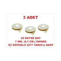 Çift Taraflı İçi Köpüklü Sarı Bant 25 M. Uzunlukta 7 Mm-0,7 Cm Ebatında 3 Adet