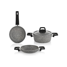Schafer Eternal Derin Tencere 18Cm+Sahan 18Cm+Tava18Cm-Gri