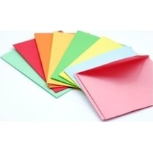 Doğan Renkli Zarf. 13x18 Ölçülerinde. 5 Renk Karışık 50 Li Paket