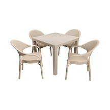 Depootoptan Mandella Elit Rattan 90 x 90 CM Eylül Koltuk Masa Takımı Çölbeji