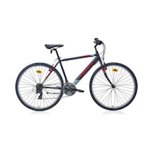 Carraro Active 280 28 Jant 21 Vites 52 Cm V Fren Şehir Bisikleti Mat Siyah Koyu Gri Kırmızı