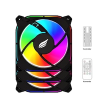 Hawk Gaming HF120 Silentforce 120mm ARGB Üçlü Kontrolcü ve Kumada Dahil Siyah Kasa Fanı