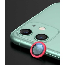 iPhone 12 Mini Uyumlu CL-01 Kamera Lens Koruyucu-Kırmızı Kırmızı