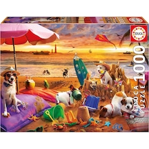 Educa 1000 Parça Sahilde Oynayan Köpekler Puzzle - 20312 - Dogs Playing On The Beach
