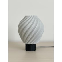 Designobee Lalezar Mermer Görünümlü Lamba- Modern Masa Ve Gece Lambası Ambiyans Lambası, Dekoratif Led Abajur, E14 Duy .