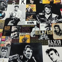 Patchwork Elvis Presley Posterli Dijital Baskılı Kumaş