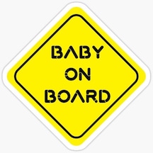 Uyarı Arabada Bebek Var Sticker oto Etiket 18cm MD6
