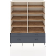 Kronos Gardrop 10 Raflı 4 Çekmeceli 4 Kapaklı 176x59x221 Aytaşı-çam/antrasit Beyaz