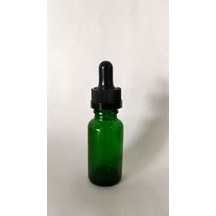 20Ml Cam Yeşil Şişe İnce Cam Damlalık Cocuk Kilit Kapak (10 Adet)