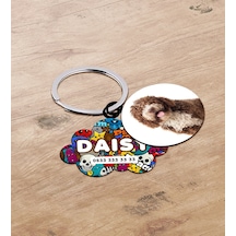 Bk Gift Evcil Dostlara Özel İsimli 2 Li Ahşap Pet Tasma Künyesi - Model 3-7 Çok Renkli