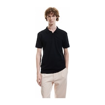 Koton Kısa Kollu Pamuklu Pike Kumaş Polo Yaka Slim Fit Tişört Siyah 5sam10012mk Siyah