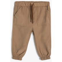 Koton Basic Jogger Pantolon Viskon Kumaş Kahverengi 4smb40005tw Kahverengi