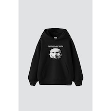 The Ineffable Truth Baskılı Oversize Unisex Premium Beyaz Siyah