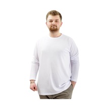 Mode Xl Büyük Beden Erkek Sweatshirt Bisiklet Yaka Uzun Kol Waffle 23460 Beyaz Beyaz