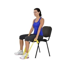 Özellikli 1,5 Mt Sarı Egzersiz Pilates Bandı Hafif Direnç Lastiğiband Snap-stop