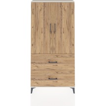 Arges Dolap 3 Raflı 2 Çekmeceli 2 Kapaklı 88x30x182 Aytaşı-çam Aytaşı