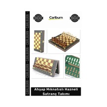 Satranç Lüks El Yapımı Dekoratif Taşınabilir Profesyonel Ahşap Mıknatıslı Hazneli Satranç Takımı