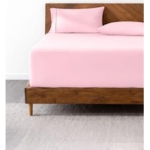Lastikli & Hipoalerjenik Çarşaf%100 Pamuk Penye Kumaş Pembe 160x200, Luxcarsaf Abanoz