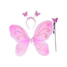 Pembe Kelebek Kanadı Asa Ve Taç Set Pembe Kelebek Kanadı Asa Ve Taç Set