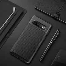 Samsung Uyumlu Galaxy S10 Kılıf Zore Negro Silikon Kapak-Siyah