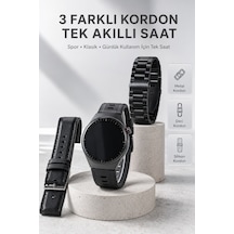 Yeni Nesil Akıllı Saat Bluetooth Görüşme, Sağlık Takibi, Amoled Ekran Ve 3 Kordon Seti - Lisinya