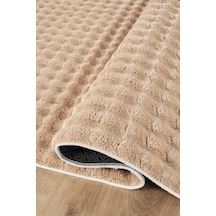 Villadia Home Textile Bubble Bej Puffy Post Peluş Yumuşak Halı Yolluk Kaymaz Taban Robot Süpürge Uyumlu Yıkanabilir Pofuduk Oturma Salon Çocuk Odası