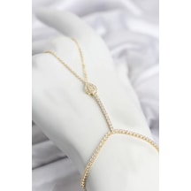 Zirkon Taşlı Gold Renk Damla Kolye 1 Adet Çok Renkli