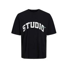 Jack & Jones Jorbrınk Studio Erkek Bisiklet Yaka Turuncu T-shirt 12227718 Siyah