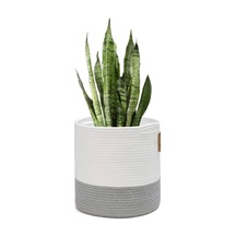 Dekoratif Jüt Hasır Saksılık Havluluk Organizer 20x20 Cm Gri Gri