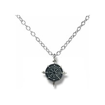 Viking Pusulası Antik Görünümlü Unisex Kolye 60 Cm Zincirli, Vegvísir Sembolüyle Koruma Çok renkli