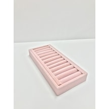 Rulo yüzük sergileme tablası (10x24cm) Gri