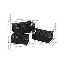 Ev Essentials Sepet Seti, Ahşap Kulplar, 3'lü Set 000 Açık Krem