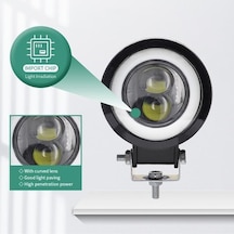 Novahub Motosiklet Farları 3 Inç 30 W Yuvarlak Melek Gözler Led Lens Spot Sis Lambası Işın Motosiklet Aksesuarları Sürüş Çalışma Işığı 2 Pieces