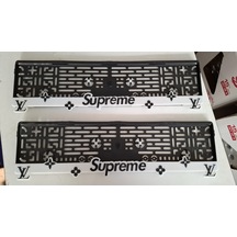 Supreme Beyaz Takmatik Standart Plakalık 2li