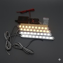 Led Lamba 4x9 Ledli Panjur İçi Farklı Modlu Lamba Sarı -beyaz 12v