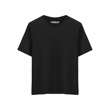 Rich Erkek %100 Pamuk Oversize Tişört Basic Bisiklet Yaka Kısa Kollu T-shirt SIYAH