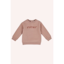 Erkek Bebek Nakışlı Gül Rengi Sweatshirt 14702460 2421BB08030