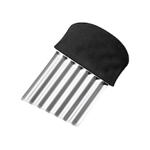 Kosona Stanyum Çelik Patates Dilimleyici, Dalgalı Kese Kesici, Hızlı Mutfak Aleti, Sebze-meyve Dilimleme, Çamaşır Makinesine Uygun Siyah