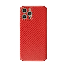 Newface - 571 - Apple Uyumlu iPhone 12 Pro Max Kılıf Coco Karbon Silikon - Lvsqvr - - Kırmızı